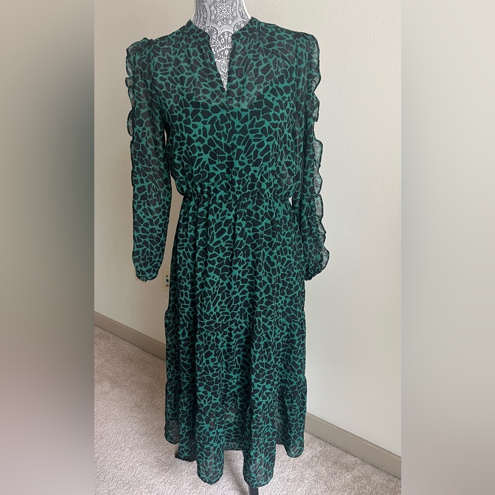 Banana Republic Long Sleeve Ruffle Dress